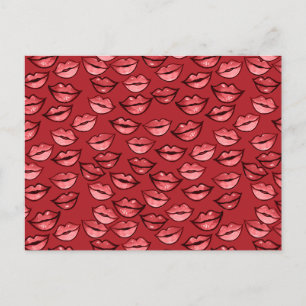Carte Postale Rouge à Lèvres Kissy Lips Rouge