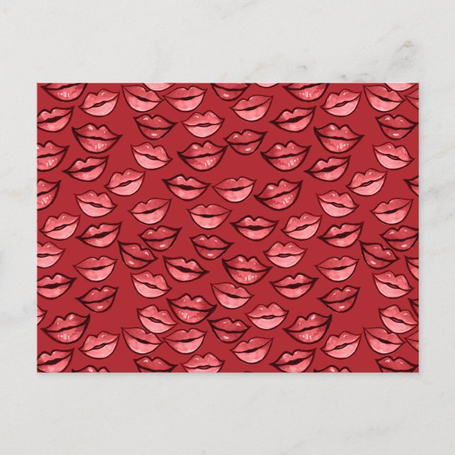 Carte Postale Rouge à Lèvres Kissy Lips Rouge                    (Devant)