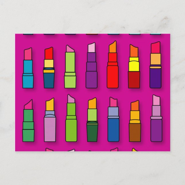 Carte Postale Rouge à lèvres tendance et féminin (Devant)