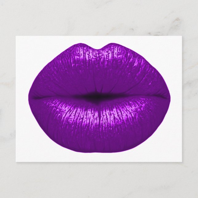 CARTE POSTALE ROUGE À LÈVRES VIOLET POSITIVEMENT MAQUILLAGE BEAU (Devant)