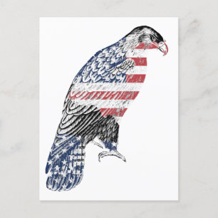 Carte Postale Rouge Blanc Et Bleu USA Patriotique Eagle Art