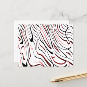 Carte Postale Rouge blanc noir Abstrait rayure design