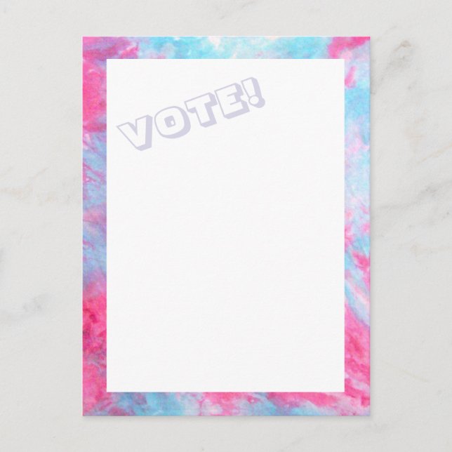 Carte postale Rouge Bleu Cravate-Dye VOTE (Devant)