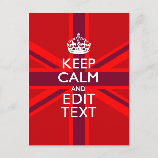 Carte Postale Rouge Bourgogne Gardez Le Calme Votre Texte Union  (Devant)