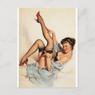 Carte Postale Rouge Chaussures Pin Up