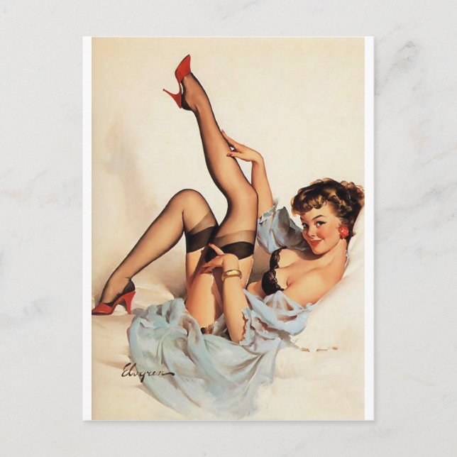Carte Postale Rouge Chaussures Pin Up (Devant)