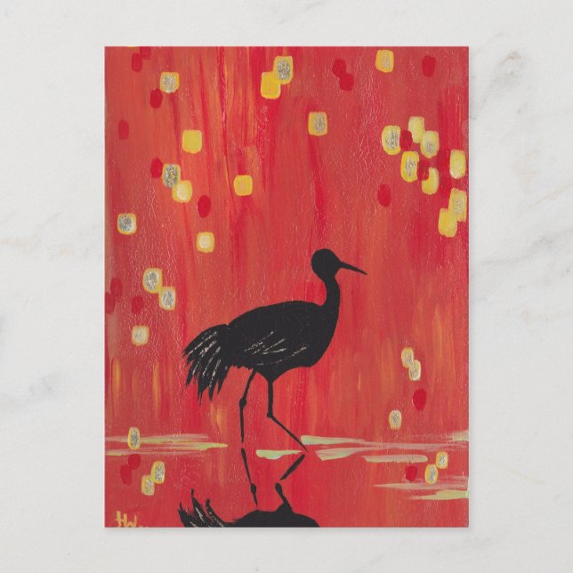 CARTE POSTALE ROUGE CRANE (Devant)