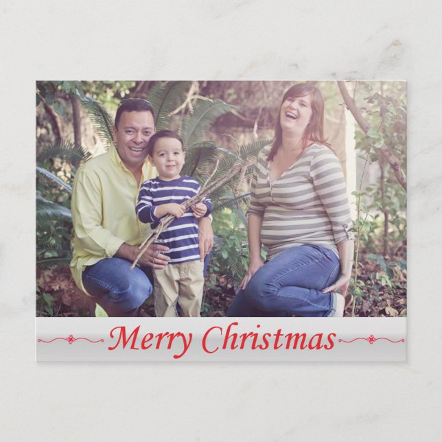 Carte postale rouge de lettrage de Joyeux Noël (Devant)