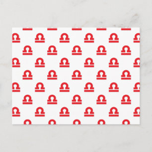 Carte Postale Rouge de motif de Balance