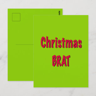 Carte Postale Rouge de Noël et Vert de Brat