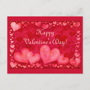 Carte postale rouge de Saint-Valentin