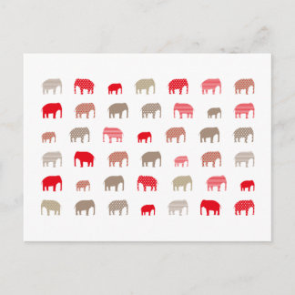 Carte Postale rouge éléphant