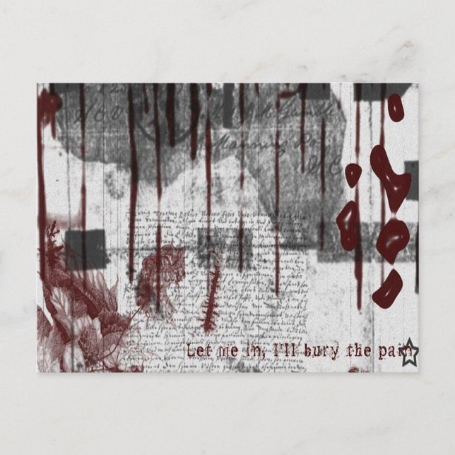 Carte Postale Rouge et blanc partout gothique (Devant)