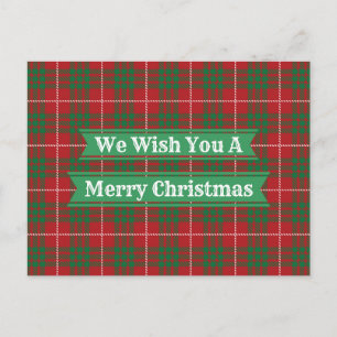 Carte Postale Rouge et vert plaid