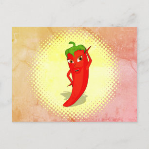 Carte Postale Rouge Hot Pepper Diva Style Vintage Imprimer