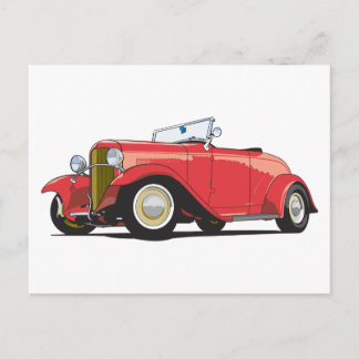 Carte Postale Rouge Hot Rod