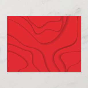 Carte Postale Rouge, moderne, tendance, papier cool coupé art
