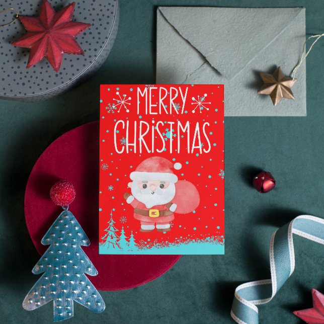 Carte postale rouge Noël du Père Noël (Créateur téléchargé)