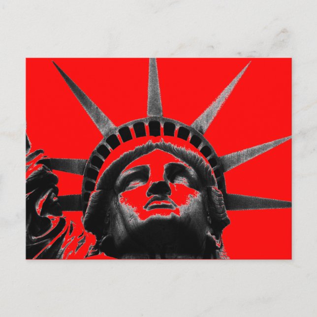 Carte postale Rouge noir blanc Statue de Liberty P (Devant)