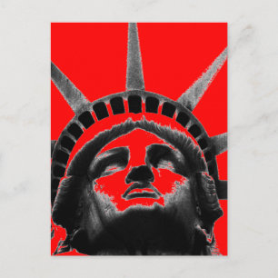 Carte postale Rouge noir blanc Statue de Liberty P