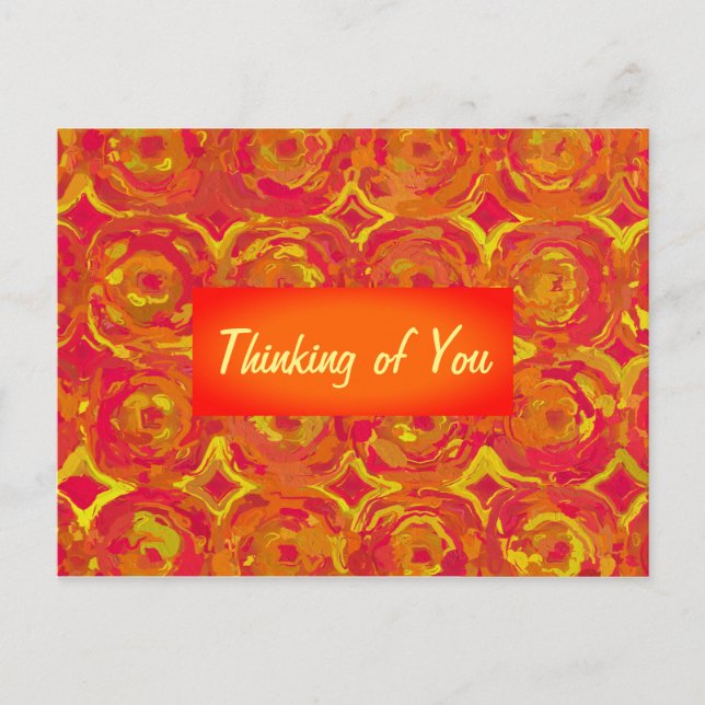 Carte postale rouge, orange et jaune (Devant)