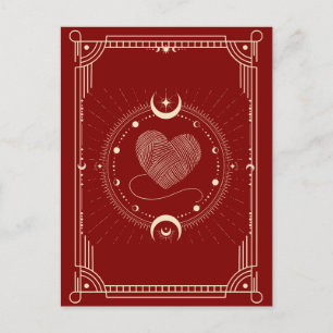 Carte Postale Rouge romance tarot lune