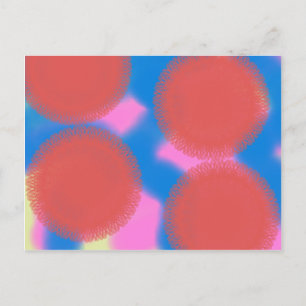 Carte Postale rouge rose et bleu 56789 art abstrait