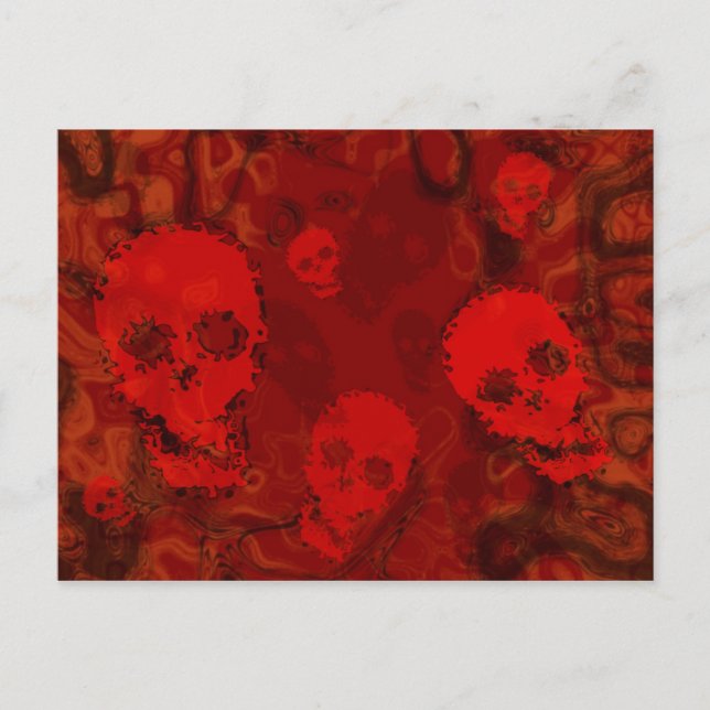 Carte postale rouge Skull Spectres (Devant)