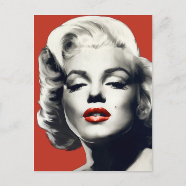 Carte Postale Rouge sur les lèvres rouges Marilyn (Devant)