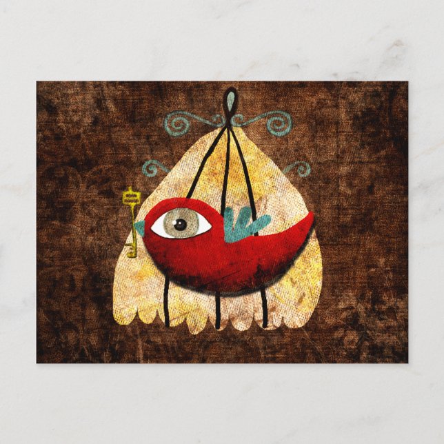 Carte postale rouge tendre pour bébé (Devant)