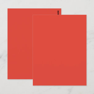 Carte Postale Rouge Vermillon Saison d'Automne Couleur Unie