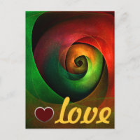 Rouge Vert Floral Moderne Art Abstrait Motif #21
