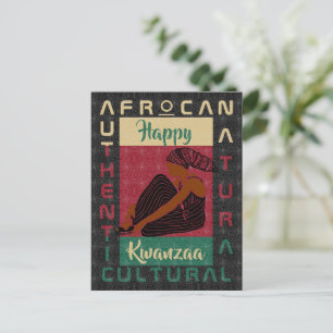 Carte Postale rouge vert noir AFROCA Afrique Afro Noir Patrimoin