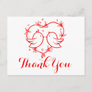 Carte Postale Rouges Merci Inséparables Cœurs Mariage Amour
