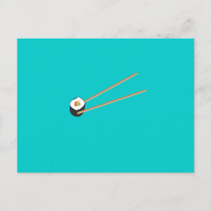 Carte Postale Rouler de sushi avec baguettes