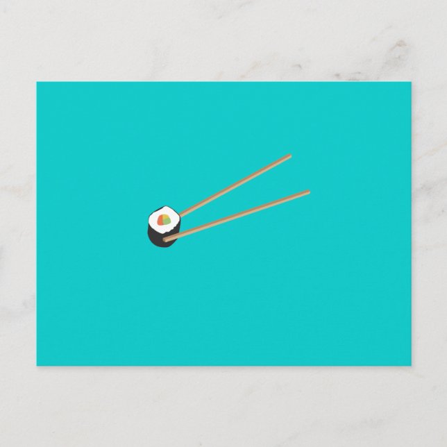 Carte Postale Rouler de sushi avec baguettes (Devant)