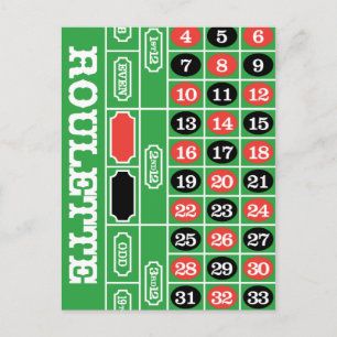 Carte Postale Roulette Table - Casino Gamble To Win