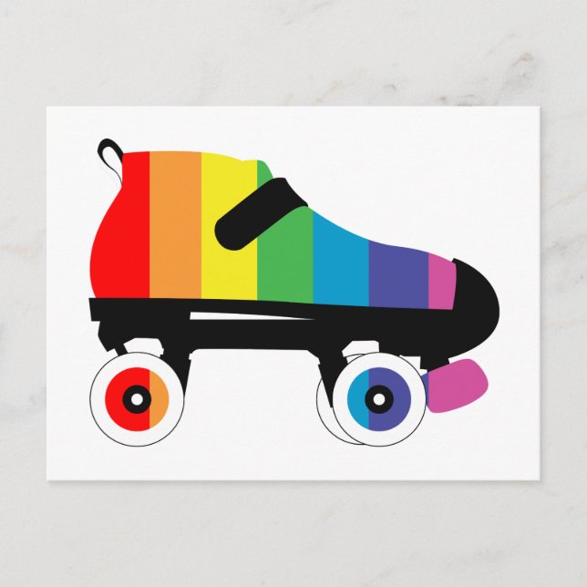 Carte Postale roulettes arc-en-ciel (Devant)
