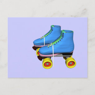 Carte Postale roulettes bleu