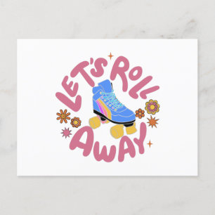 Carte Postale Roulons les patins à rouleaux