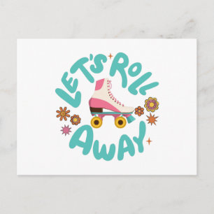 Carte Postale Roulons les patins à rouleaux