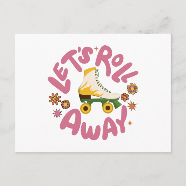 Carte Postale Roulons les patins à rouleaux (Devant)
