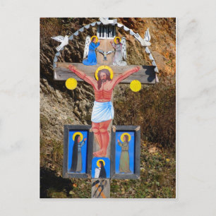 Carte Postale Roumanie, Moldavie, Wayside calvaire shrine