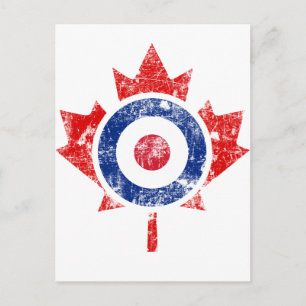 Carte Postale Roundel Canada Curling Hockey Cible Grunge Ice