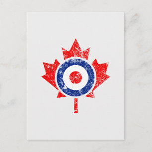 Carte Postale Roundel Feuille d'érable canadien Grunge Mod CANAD