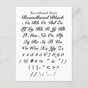 Carte Postale Roundhand Black