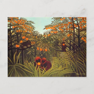 Carte Postale Rousseau Apes dans la Grove Orange