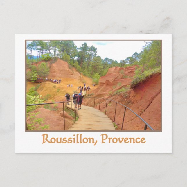 Carte Postale Roussillon, Provence, falaises ocre et roses (Devant)