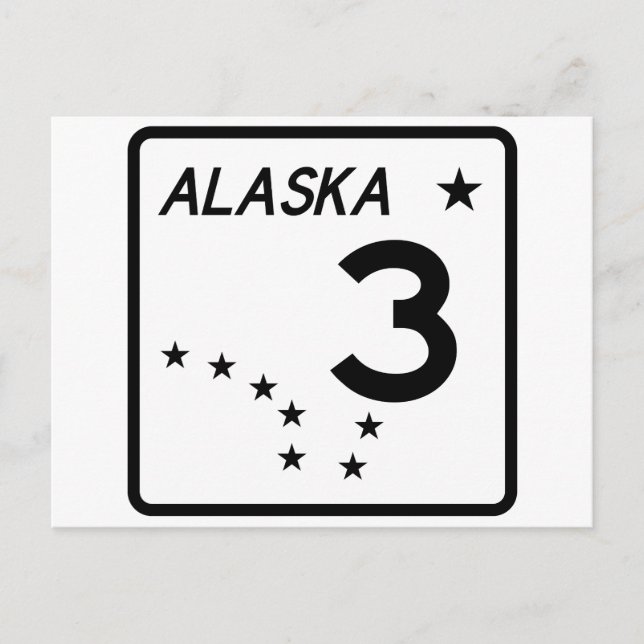 Carte Postale Route 3 de l'Alaska (Devant)