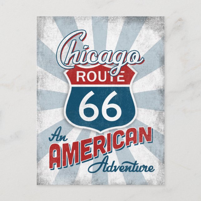 Carte Postale Route 66 Amérique Vintage Illinois (Devant)